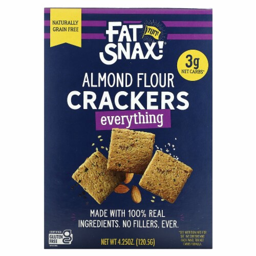 Fat Snax Everything Keto & Gluten Free Crackers Perspective: front