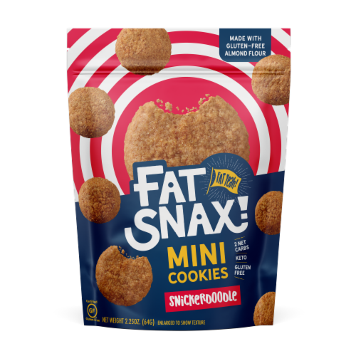 Fat Snax Almond Flour Snickerdoodle Mini Cookies Perspective: front