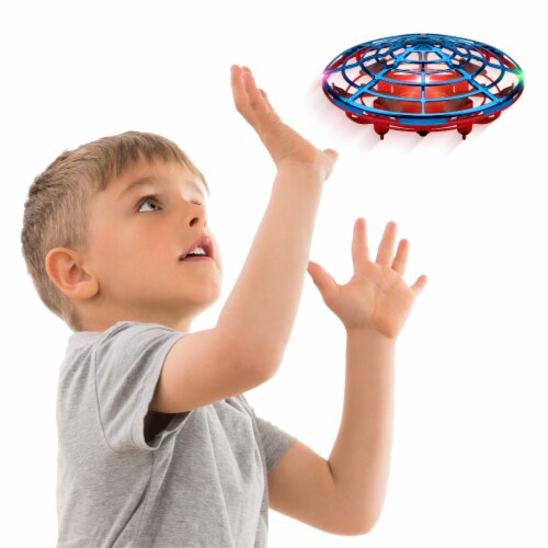 Scoot Combo Hand Operated Drone for Kids or Adults - Red/Blue Perspective: front