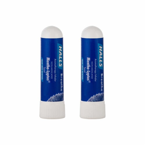 HALLS Breathe Mentho-Lyptus Aromatherapy Inhalers Perspective: front