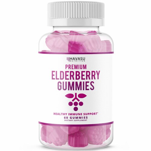 Havasu Nutrition Premium Elderberry Gummies Perspective: front