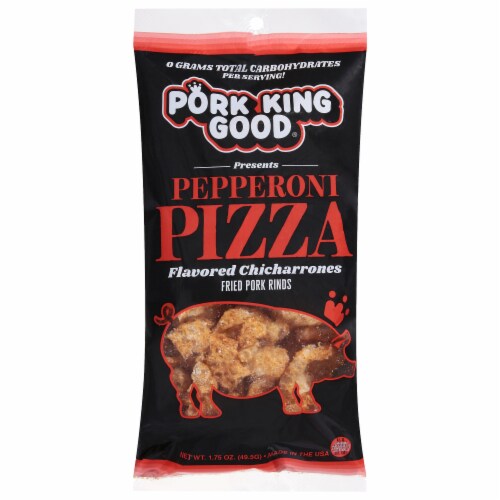 Pork King Good® Pepperoni Pizza Pork Rinds Perspective: front