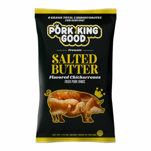 Pork King Good® Salted Butter Pork Rinds Perspective: front