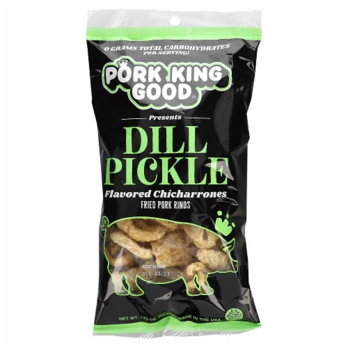 Pork King Good® Dill Pickle Pork Rinds Perspective: front