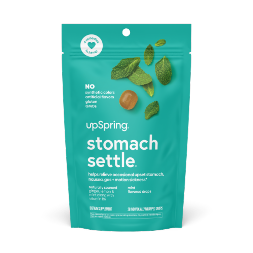 UpSpring® Stomach Settle® Mint Flavor Upset Stomach Drops Perspective: front