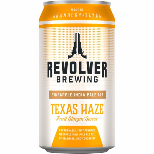 Revolver Brewing Texas Haze Pineapple IPA Perspective: front