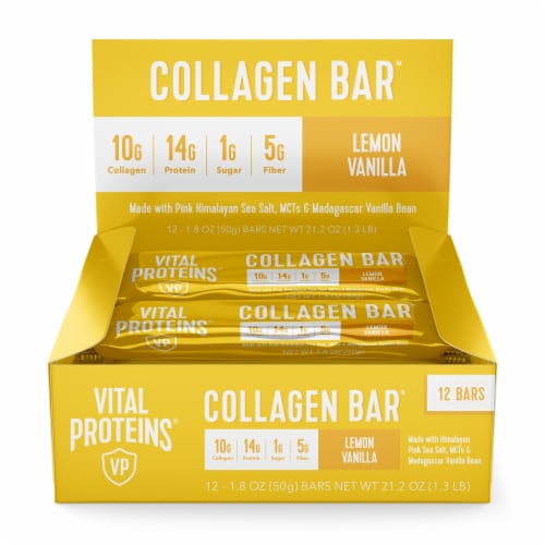Vital Proteins Lemon Vanilla Collagen Bars Perspective: front