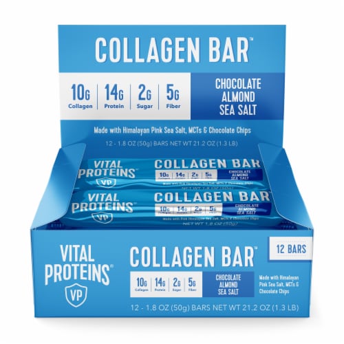 Vital Proteins Chocolate Almond Sea Salt Collagen Bars Perspective: front