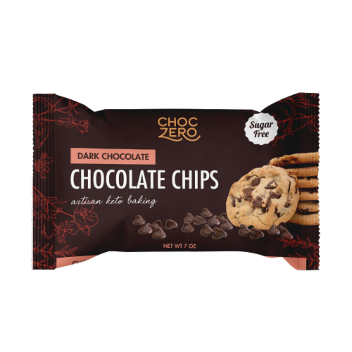 ChocZero Sugar Free Dark Chocolate Baking Chips Perspective: front