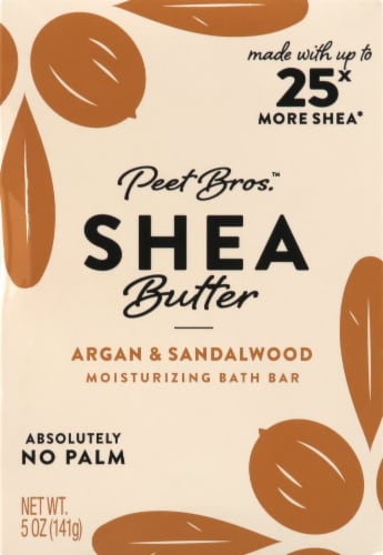 Peet Bros. Argan And Sandalwood Shea Butter Bar Soap Perspective: front