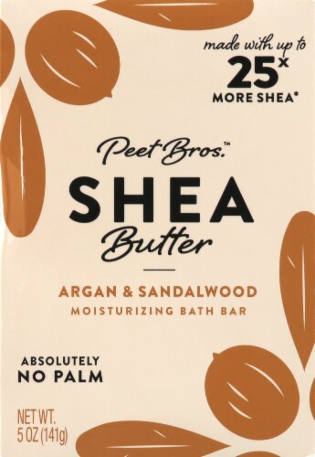 Peet Bros. Argan And Sandalwood Shea Butter Bar Soap Perspective: front