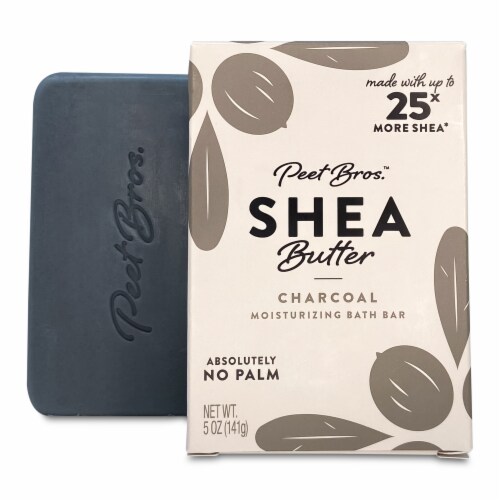 Peet Bros. Charcoal Shea Butter Bar Soap Perspective: front