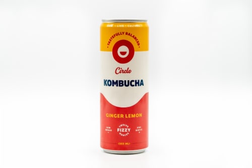 Circle Ginger Lemon Kombucha Perspective: front