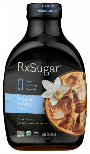 RxSugar® Organic Vanilla Syrup Perspective: front