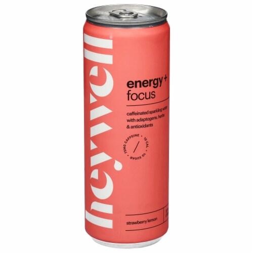 Heywell® Strawberry Lemon Sparkling Energy + Focus Drink Can Perspective: front
