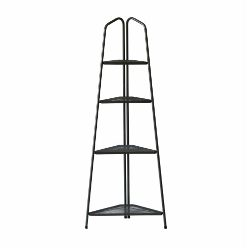 Modern Corner Plant Stand 4 Shelf Perspective: front