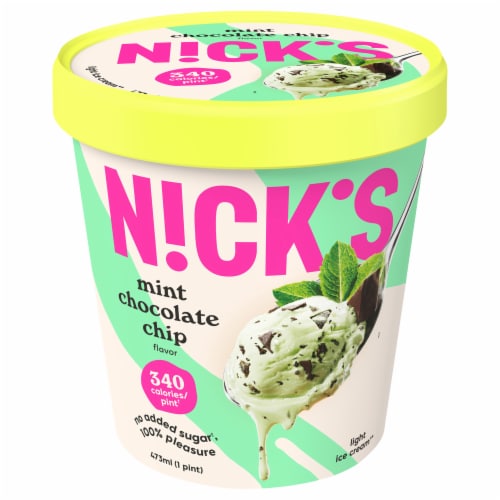 Nick's Mint Chokladchip Swedish-Style Light Ice Cream Perspective: front