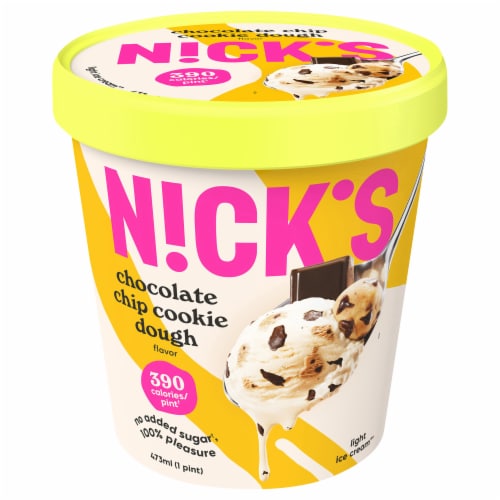 Nick's Swedish Chocolate Chip Cookie Dough Ice Cream Perspective: front