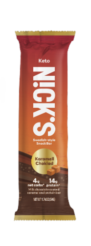 Nick's® Karamell Choklad Keto Energy Bars Perspective: front