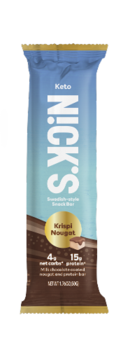 Nick's Krispi Nougat Protein Keto Energy Bars Perspective: front
