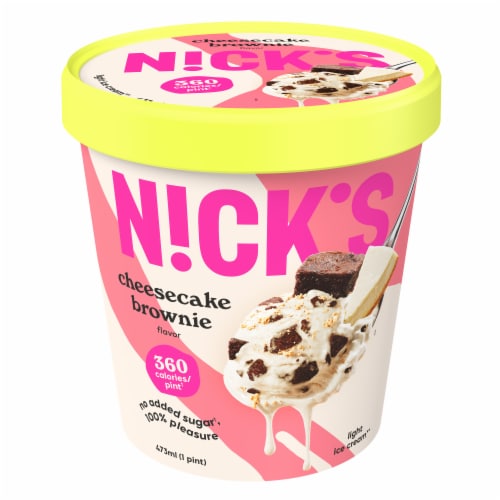 Nick's Cheesecake Brownie Ice Cream Pint Perspective: front
