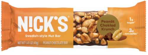 Nick's® Swedish-Style Nut Peanut Butter Chocolate Energy Bar Perspective: front