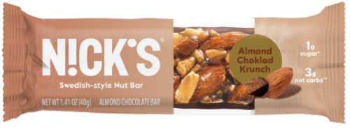 Nick's® Swedish-Style Nut Almond Chocolate Emergy Bar Perspective: front