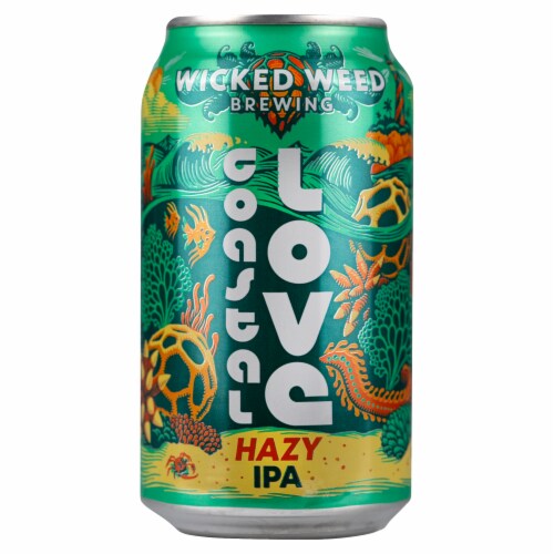 Wicked Weed Brewing Coastal Love Hazy IPA Perspective: front