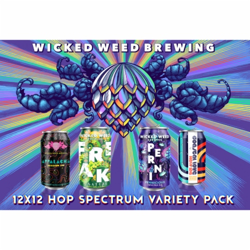 Wicked Weed Brewing Hop Spectrum Variety Pack Perspective: front