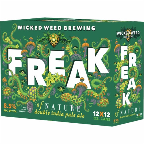 Wicked Weed Brewing Freak Of Nature Double India Pale Ale Perspective: front