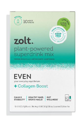 Zolt™ Even +Collagen Boost Lime Mint Plant-Powered Superdrink Mix Perspective: front