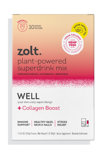 Zolt™ Well +Collagen Boost Meyer Lemon Tea Plant-Powered Superdrink Mixes Perspective: front