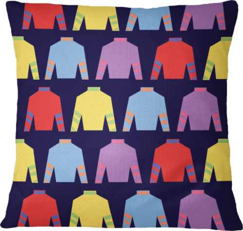 Barrel Down South Jockey Silks Pillow - Navy Perspective: front