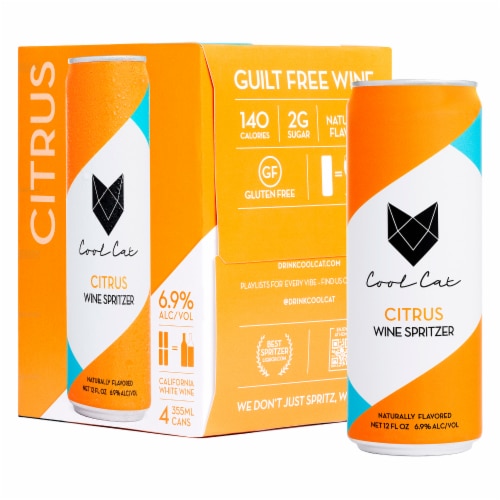 Cool Cat Citrus Wine Spritzer Ready to Drink Cocktail Perspective: front