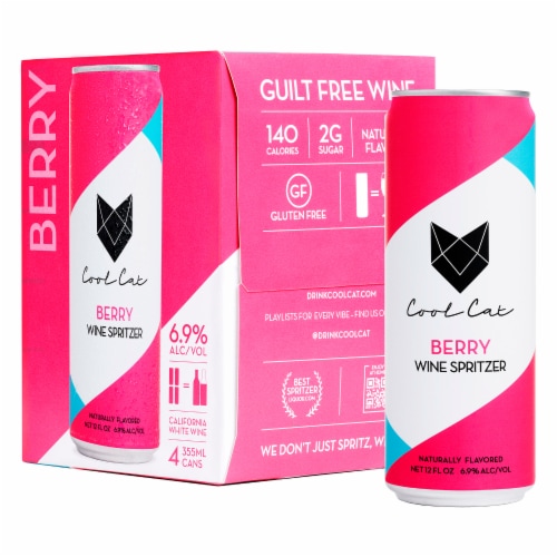 Cool Cat Berry Wine Spritzer Ready to Drink Cocktail Perspective: front