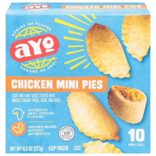 AYO Foods Chicken Mini Pies Perspective: front