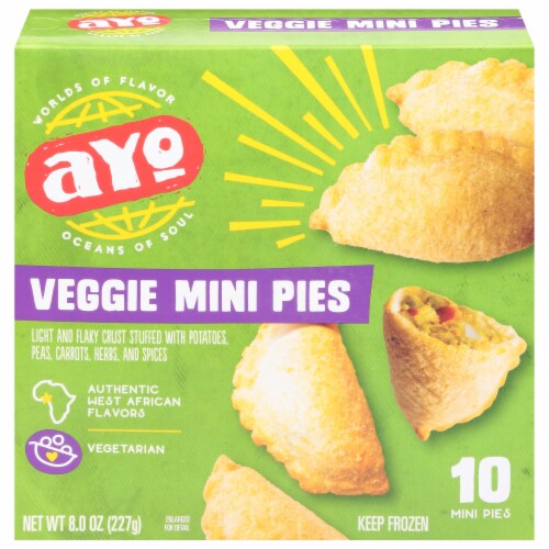 Ayo Foods Veggie Mini Pies Perspective: front