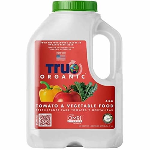 True Organic - Tomato and Vegetable Plant Food Jug - CDFA, OMRI, for Organic Gardening, 4.5lb Perspective: front