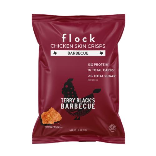 Flock Terry Black's Barbeque Chicken Skin Crisps Perspective: front
