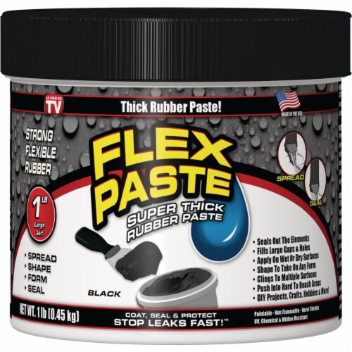 Flex Paste 1 Lb. Rubber Sealant, Black PFSBLKR16 Perspective: front