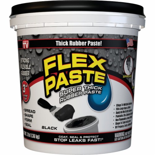 Flex Paste 3 Lb. Rubber Sealant, Black PFSBLKR32 Perspective: front