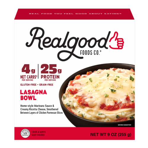 The Real Good Food Company® Chicken Lasagna Bowl Frozen Meal Perspective: front