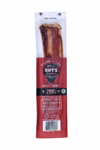 Riffs Smokehouse Bacon on the Go™ Sweet & Spicy Meat Candy Perspective: front