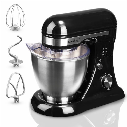 Geek Chef GSM45B Stainless Steel 4.8 Qt Bowl 12 Speed Baking Food Stand Mixer Perspective: front