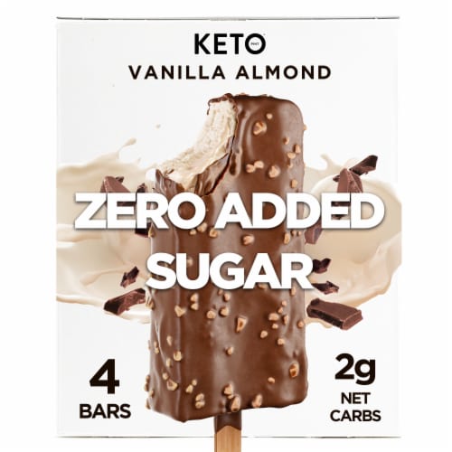 Keto Pint Zero Added Sugar Vanilla Crunch Ice Cream Bar Perspective: front