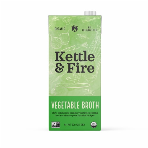 Kettle & Fire Vegetable Cooking Broth Made with Organic Vegetables Perspective: front