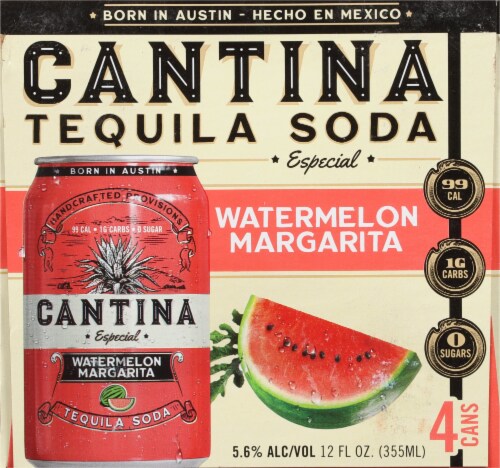 Cantina Especial Watermelon Margarita Tequila Soda Perspective: front