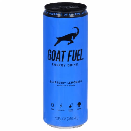 G.O.A.T. Fuel® Energy Drink Blueberry Lemonade Can Perspective: front