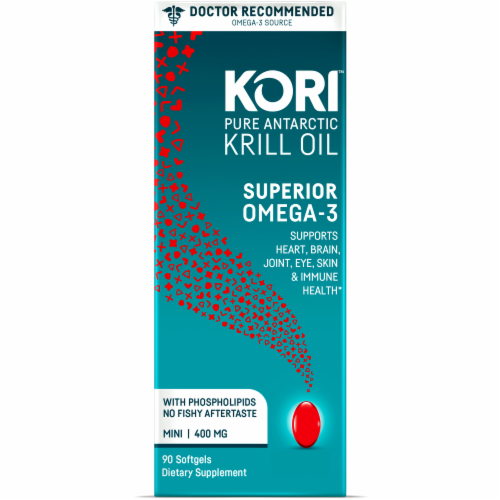 Kori Pure Antarctic Krill Oil Softgels 400mg Perspective: front