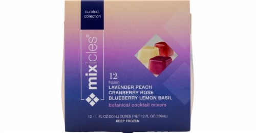 Mixicles® Curated Collection Botanical Frozen Cocktail Mixer Cubes Perspective: front